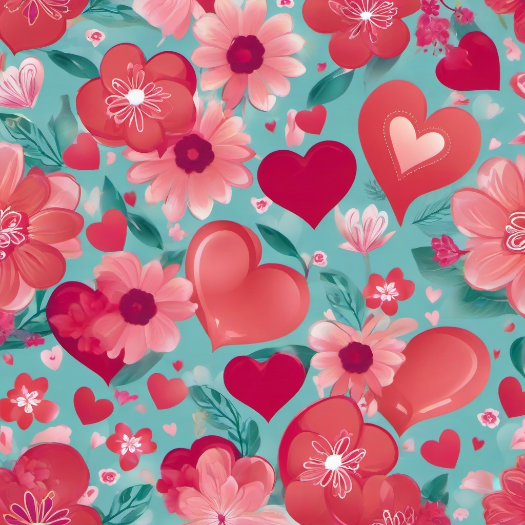 Heart Background Wallpaper - flowers and hearts background  