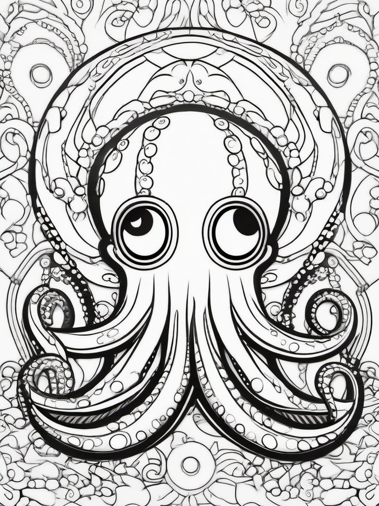 Octopus Coloring Pages - Octopus with eyes  simple coloring pages