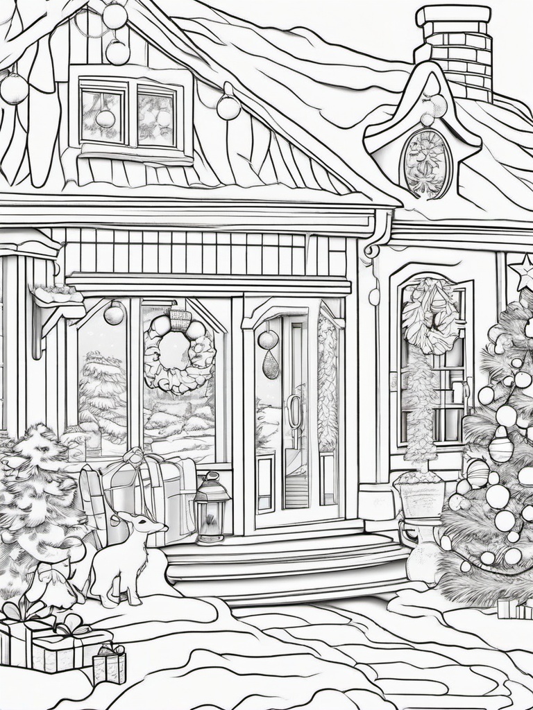 Christmas Activity Pages  outling,coloring pages,black and whit