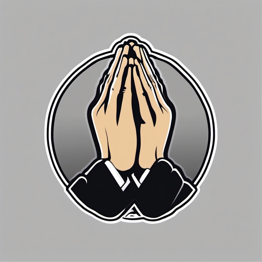 Praying Hands Emoji Sticker - Reflective prayer, , sticker vector art, minimalist design