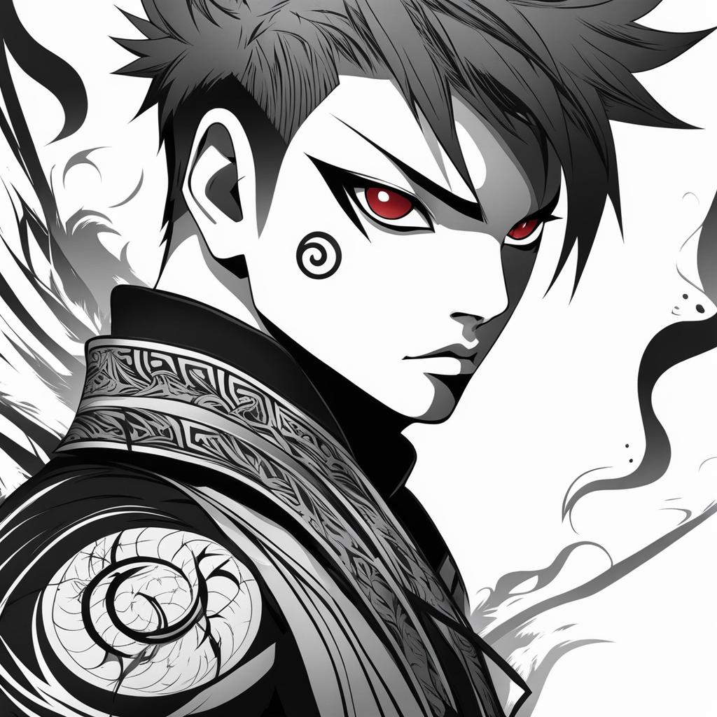 gaara tattoo black and white design 