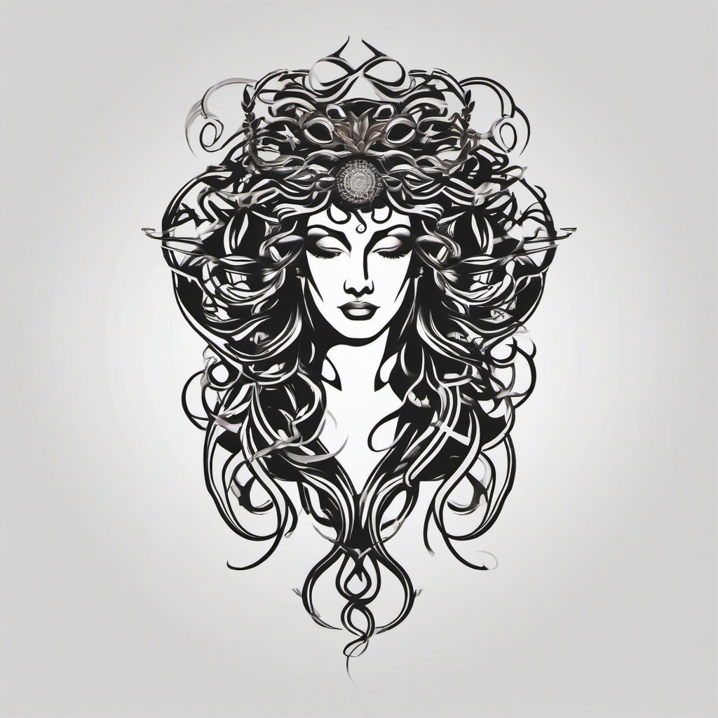 Best Medusa Tattoo - Discover top-notch Medusa tattoo designs celebrated for their artistic excellence, creativity, and symbolism.  simple vector color tattoo,minimal,white background