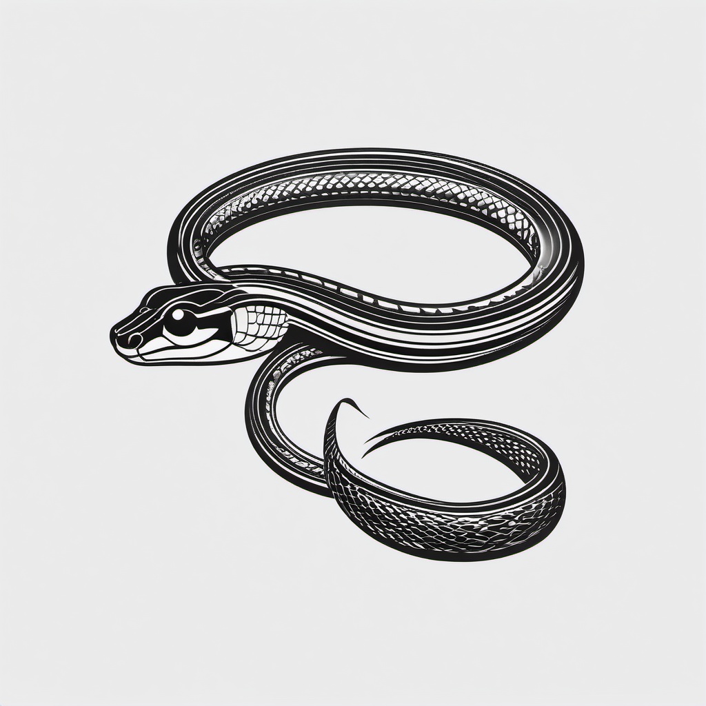 Small Snake Tattoo - Petite snake design for a tattoo.  simple vector tattoo,minimalist,white background