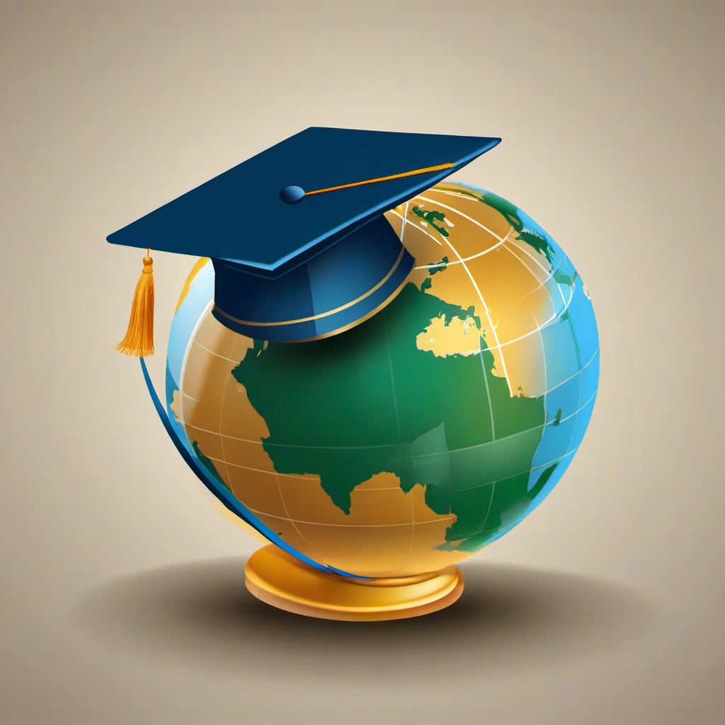 Graduation Hat clipart - graduation hat on a globe  