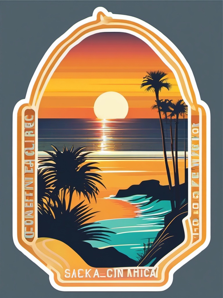 Pacific Beach San Diego sticker- Popular beach community in Southern California, , sticker vector art, minimalist design