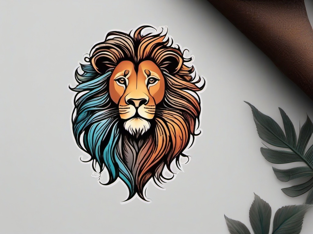 leo tattoo lion  simple vector color tattoo