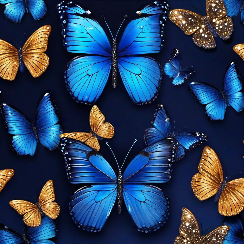 Butterfly Background Wallpaper - blue butterfly glitter wallpaper  