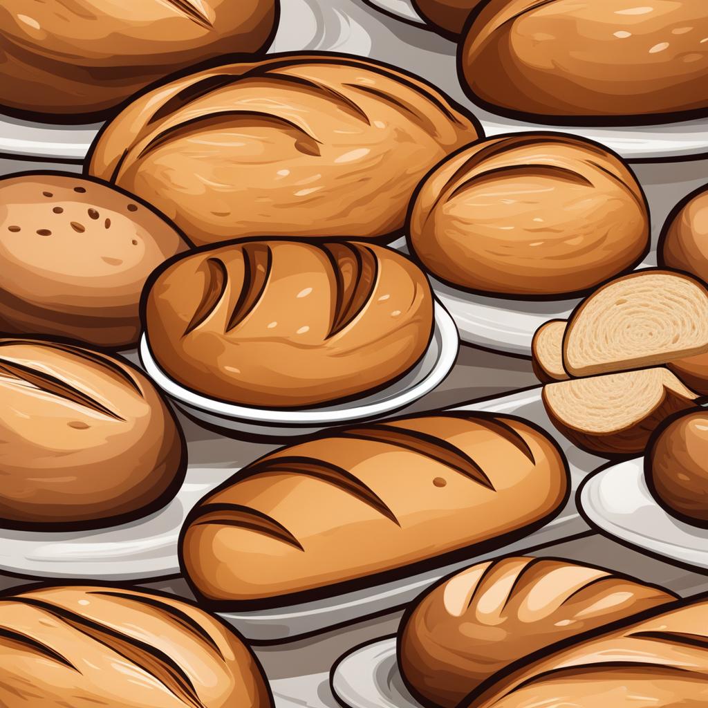 bread clipart - a freshly baked loaf of bread, its warm aroma filling a bustling bakery 