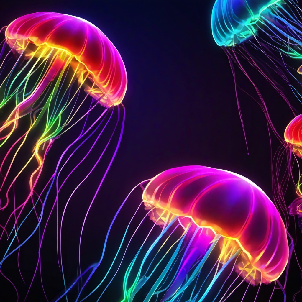 Neon Background Wallpaper - neon jellyfish background  