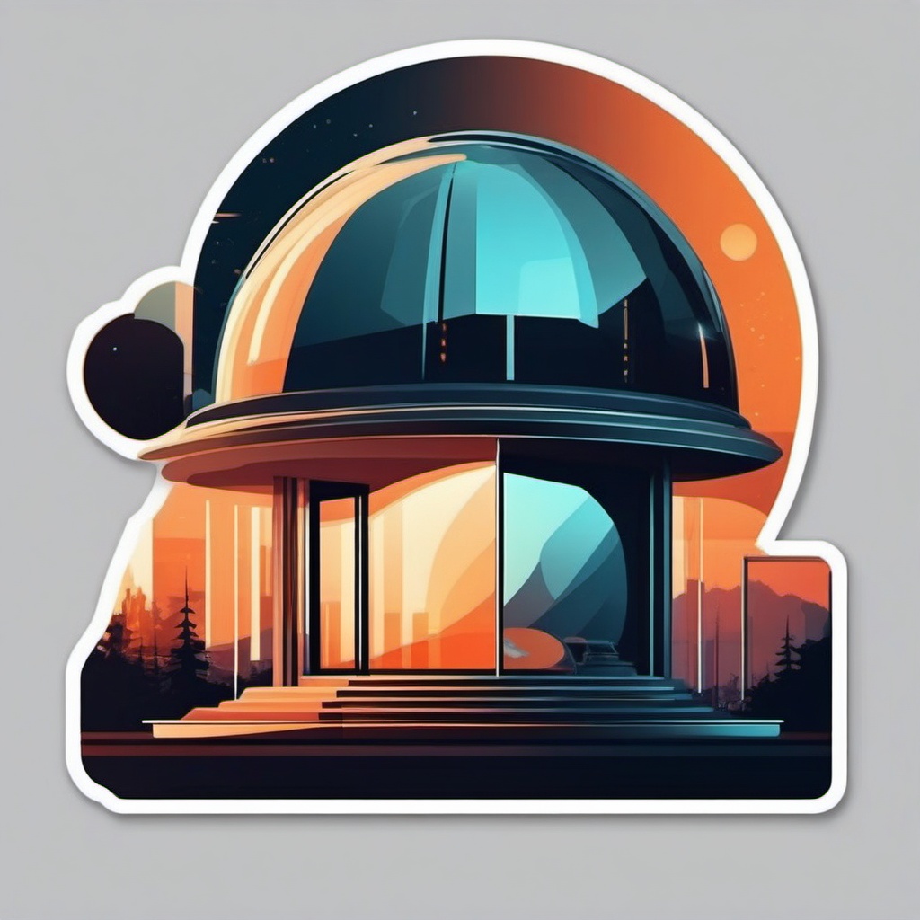 Futuristic Dome Home Sticker - Explore innovative architecture with the futuristic and dome-shaped home sticker, , sticker vector art, minimalist design