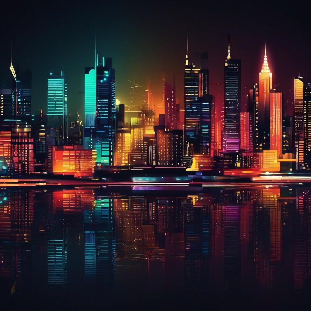 Cool Wallpapers for iPhone - Urban City Lights wallpaper, abstract art style, patterns, intricate