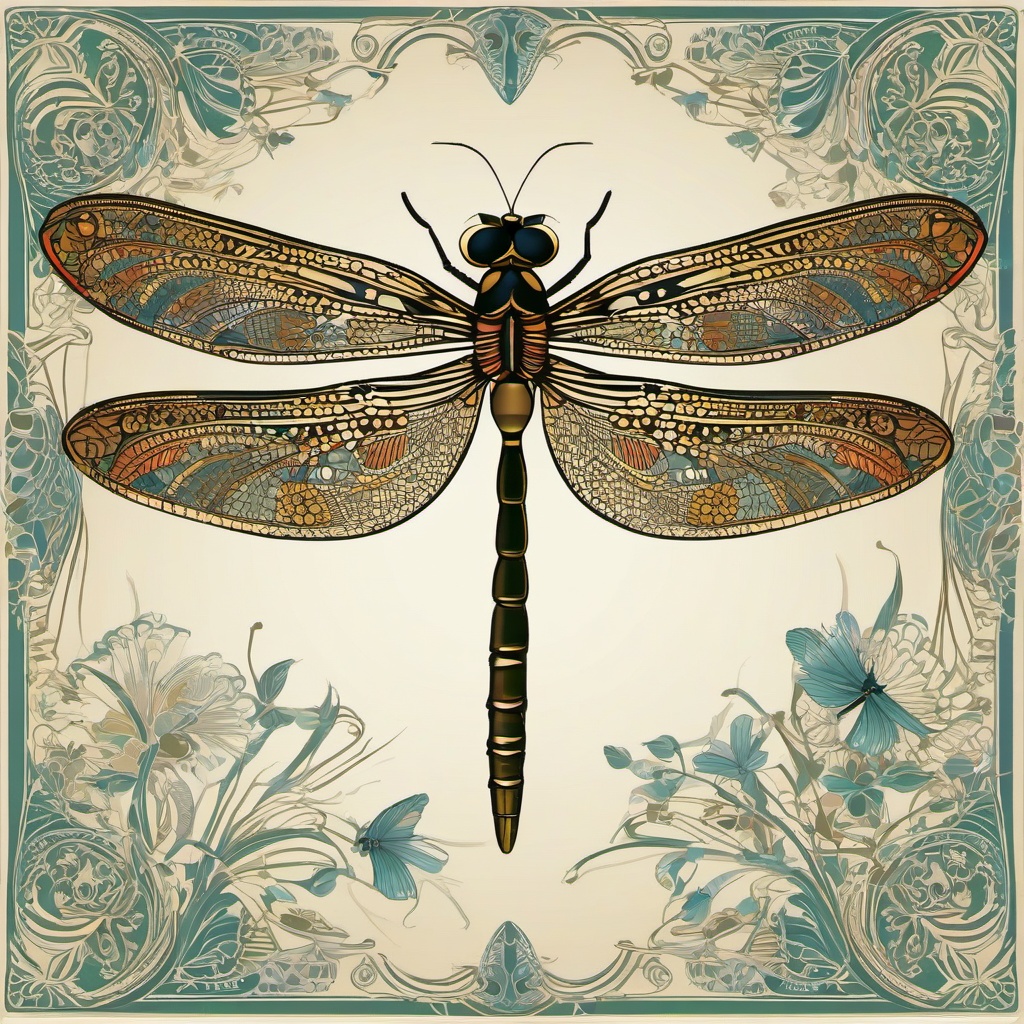 Dragonfly clipart - dragonfly with intricate patterns  clipart