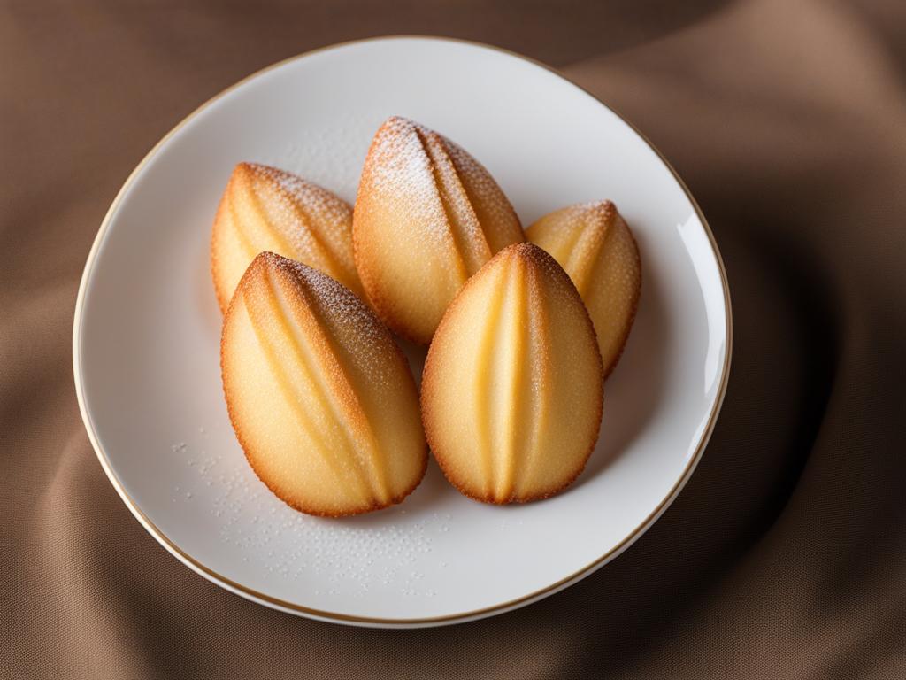 a plate of delicate madeleines, buttery and shell-shaped with a hint of lemon zest. 