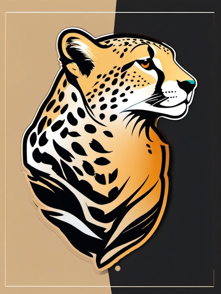 Cheetah Sticker - A swift cheetah in the wild, known for its speed. ,vector color sticker art,minimal