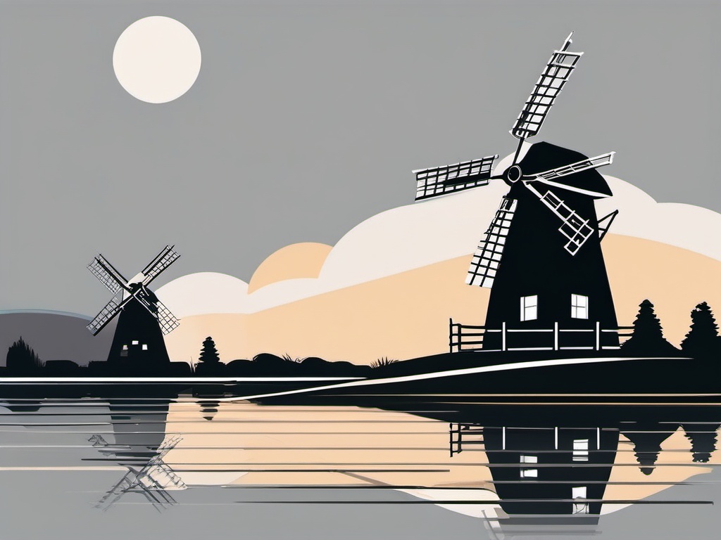 Windmill sticker, Windy , sticker vector art, minimalist design