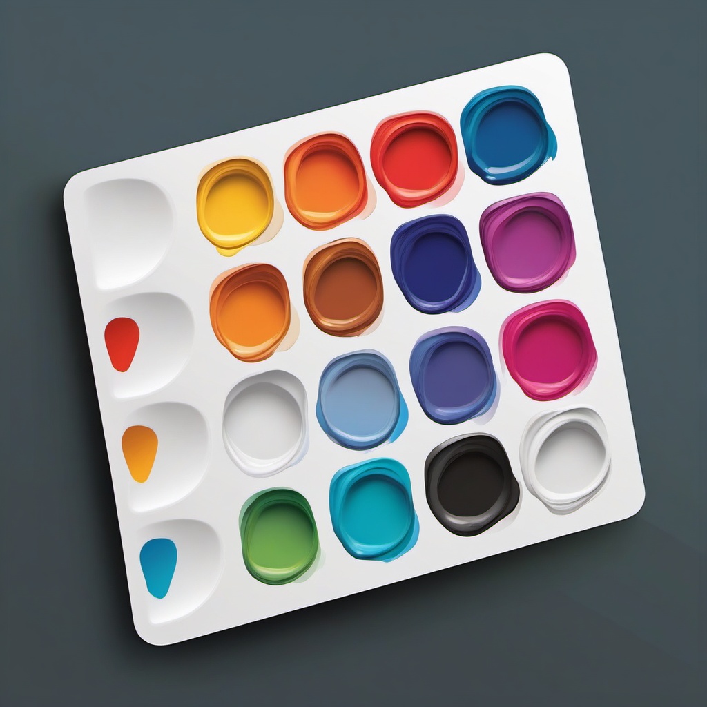 Paint Palette Sticker - Creating vibrant artworks with the colorful paint palette, , sticker vector art, minimalist design