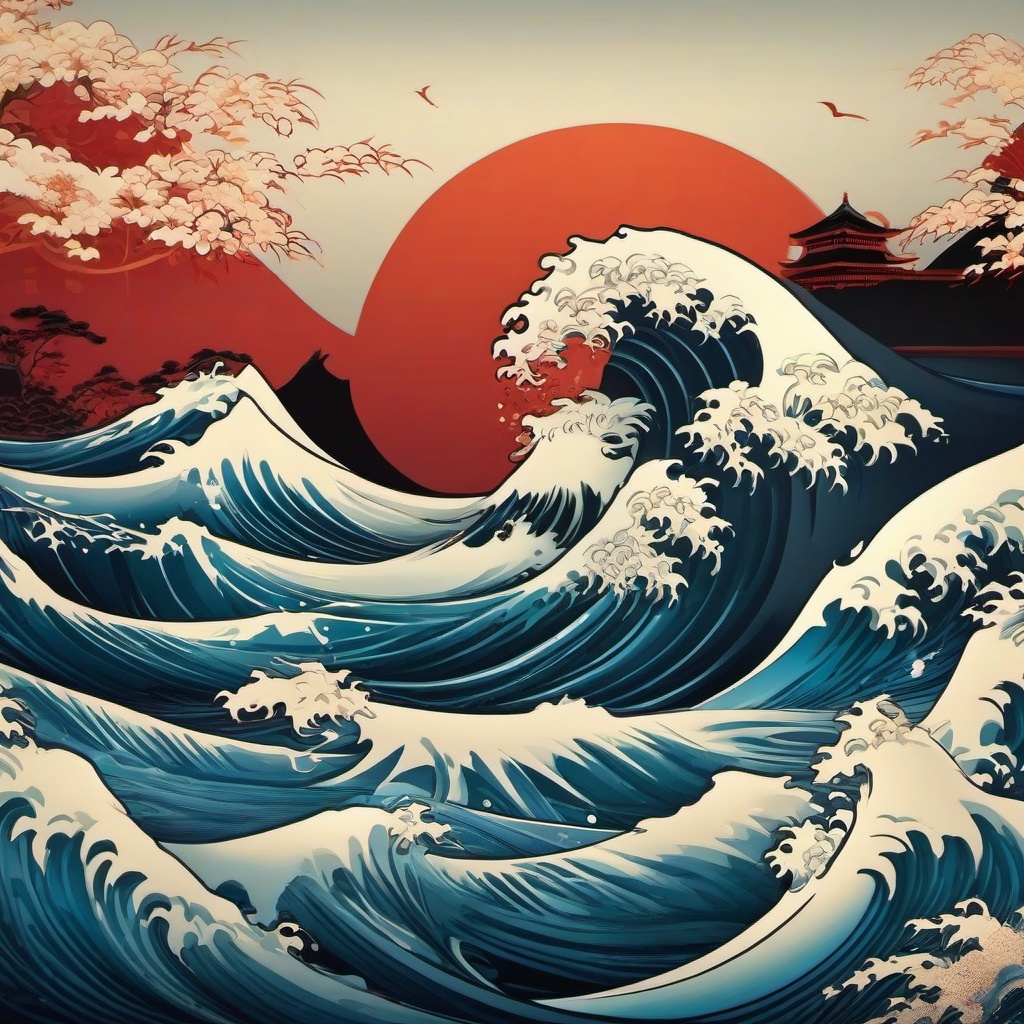 Wave Background Wallpaper - japanese wave painting wallpaper  