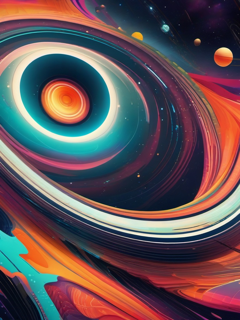 Sci-Fi Space Odyssey Wallpaper with Interstellar Exploration wallpaper splash art, vibrant colors, intricate patterns