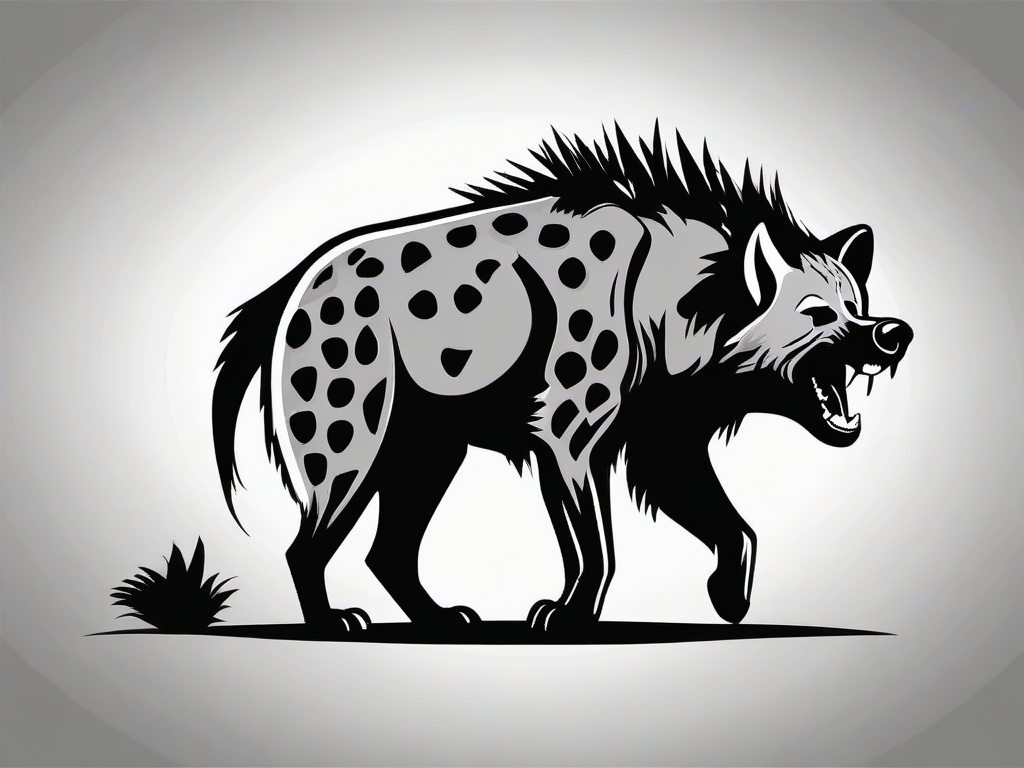 Hyena clipart - Scavenging predator with a distinctive laugh, ,vector color clipart,minimal