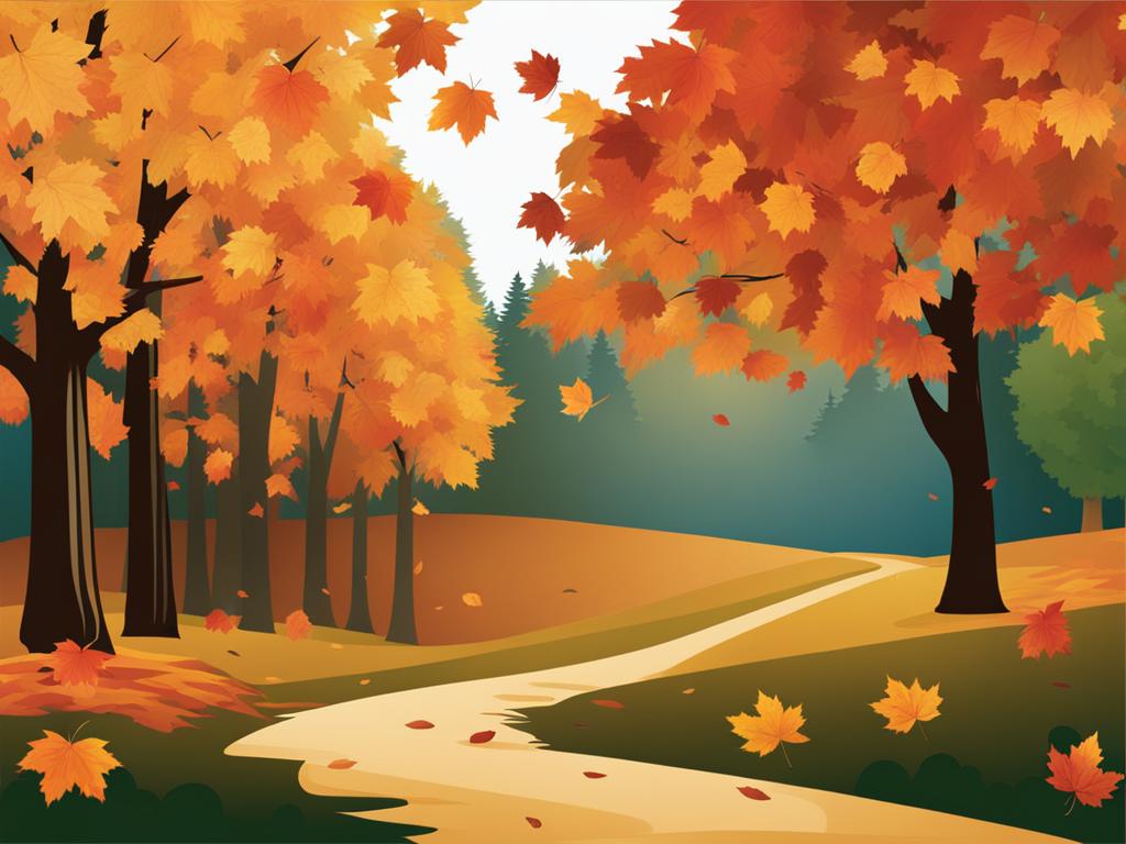 fall clipart: autumn leaves falling gently from the trees. 