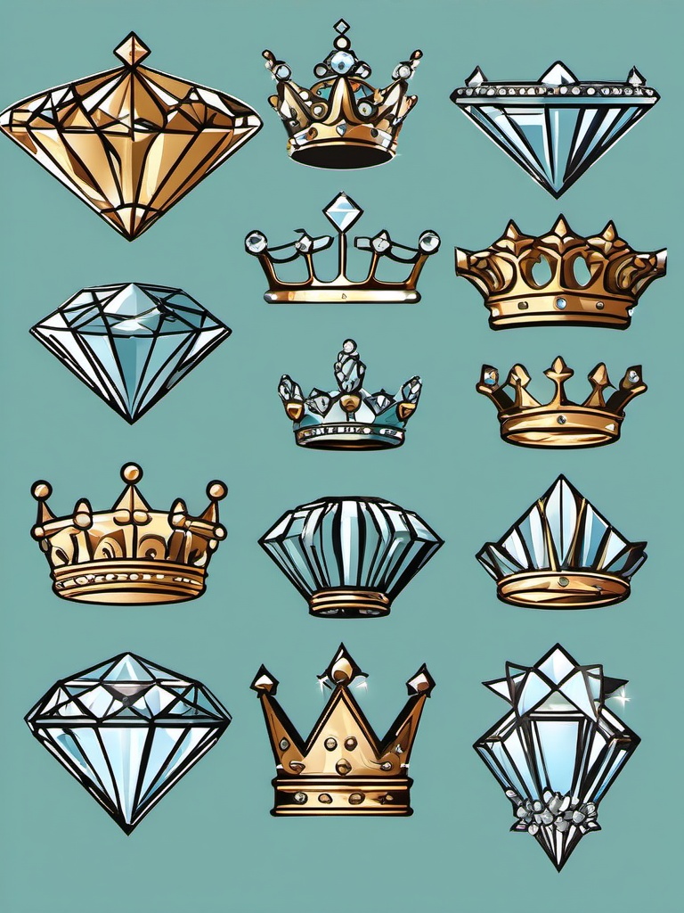 Diamond clipart - diamonds on a crown  vector clipart