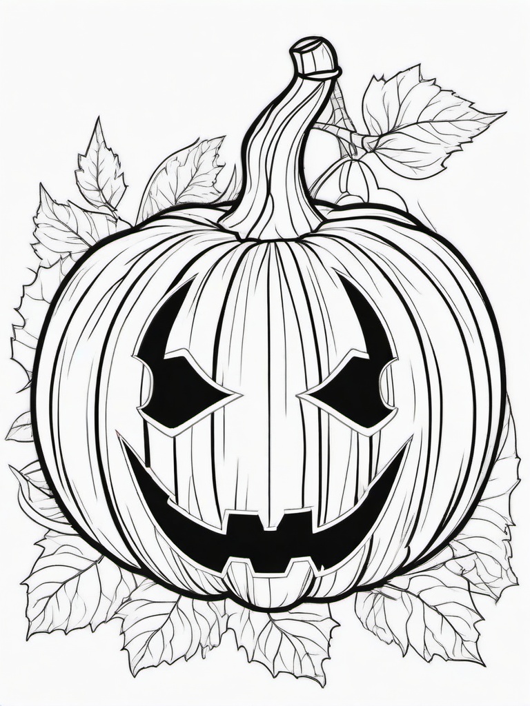 Pumpkin with Magical Sparkles Coloring Pages - Enchanted Pumpkin Glowing with Magic  minimal black outline printable sheet, coloring page