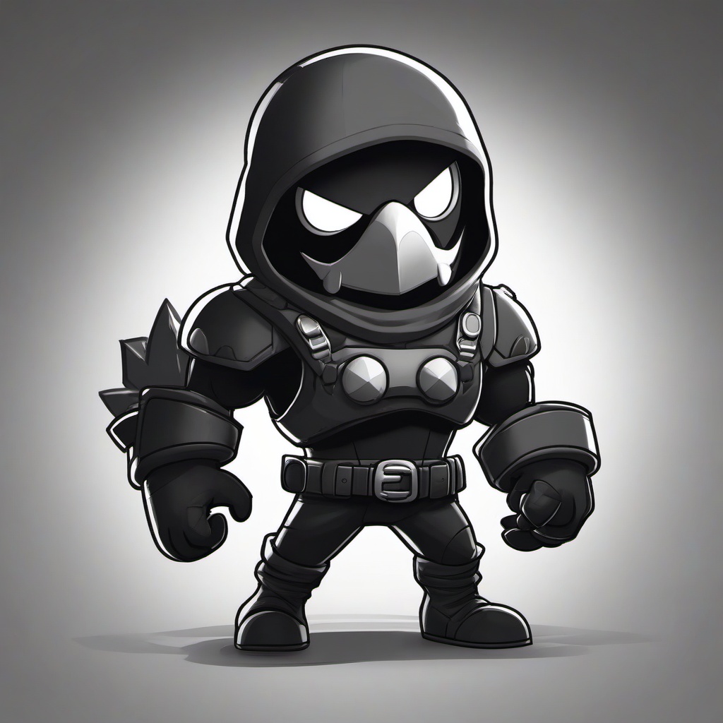 The brawler crow in brawl stars but with a alien skin  charcoal sketch style