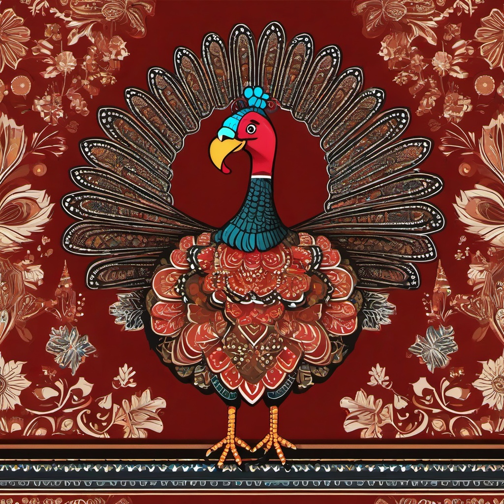 Turkey clipart - turkey with a festive backdrop  