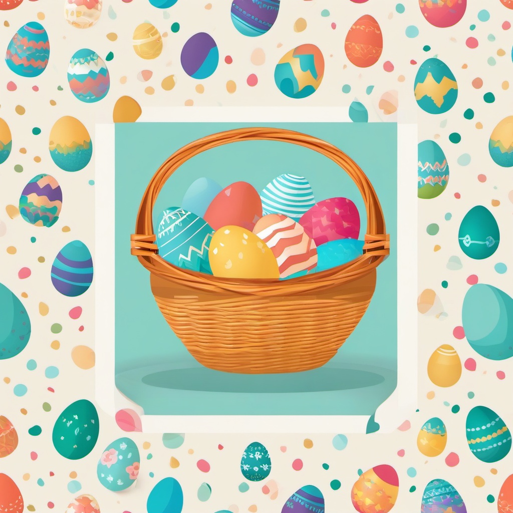 Easter clipart - Easter eggs in a basket  