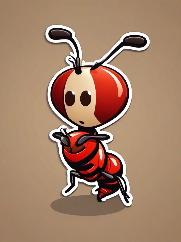 Ant cartoon - tiny insect with teamwork skills  cartoon sticker style