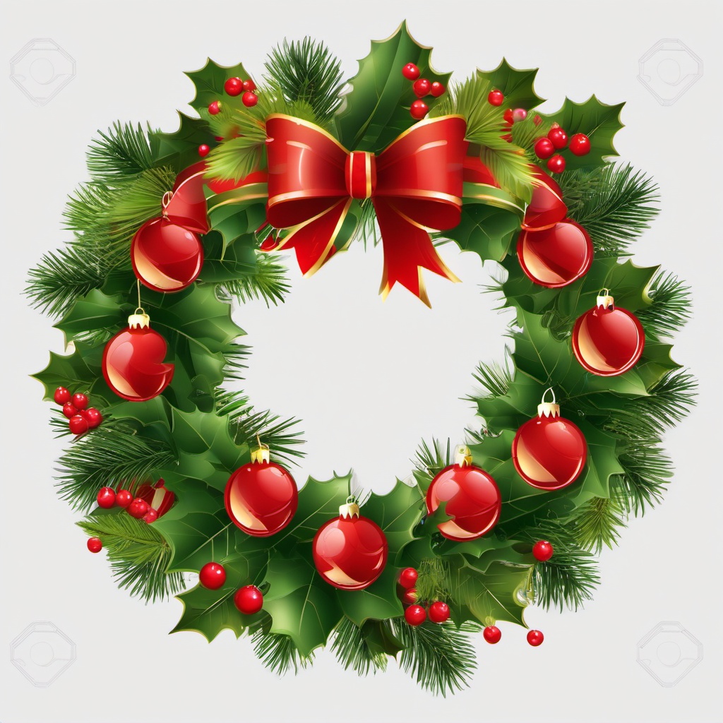 Christmas Wreath clipart - wreath with a bow  clipart