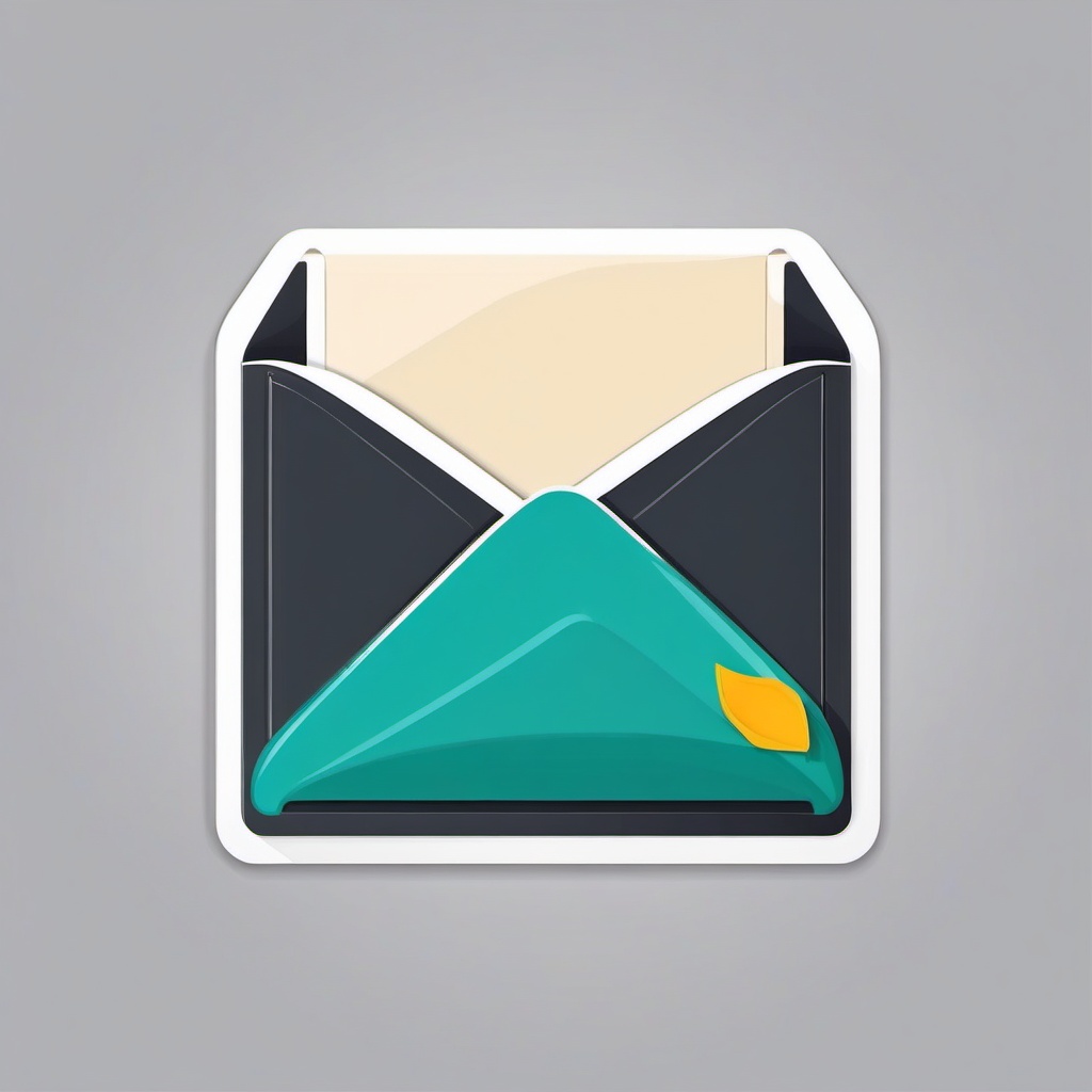 Envelope Sticker - Sealed envelope icon, ,vector color sticker art,minimal