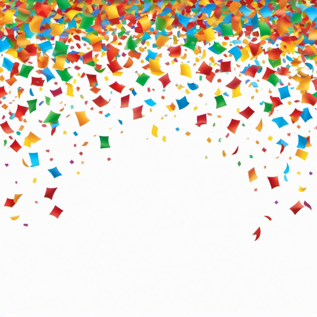 Confetti raining down at a celebration clipart.  vector style illustration, white background