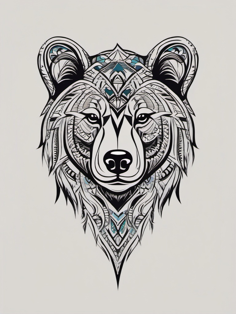 simple tribal bear tattoo  simple vector color tattoo