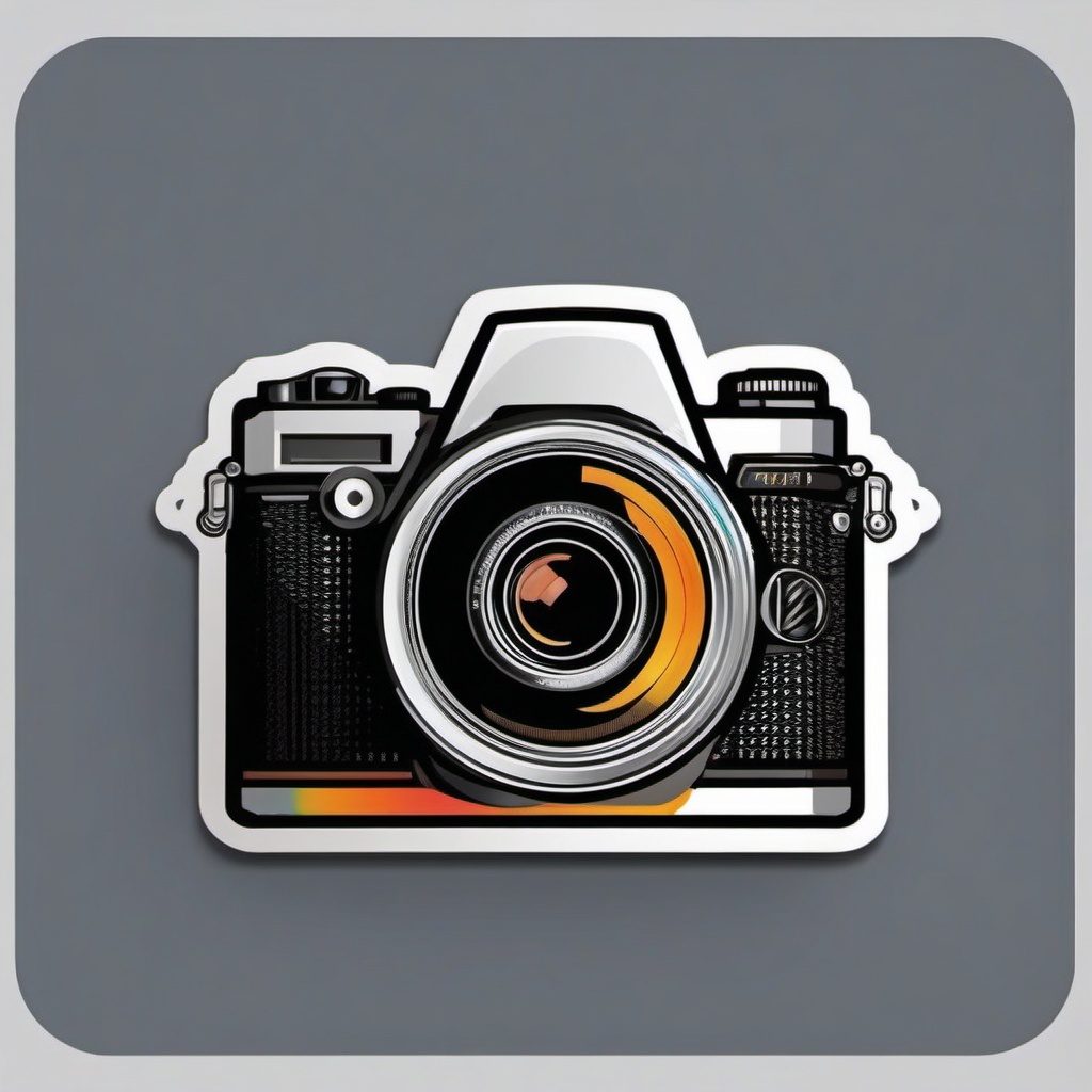 Photography Film Camera Sticker - Analog capture, ,vector color sticker art,minimal