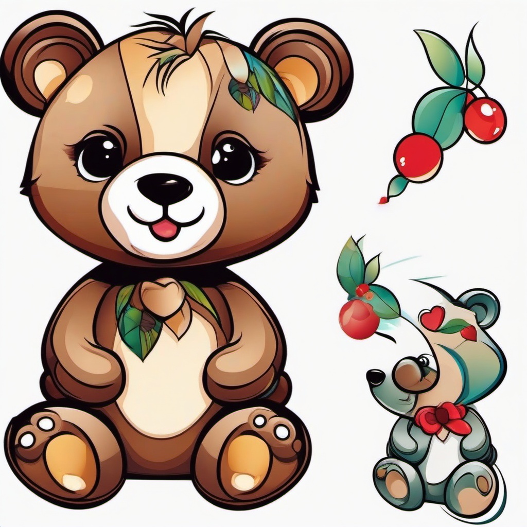 cute teddy tattoo designs  simple vector color tattoo