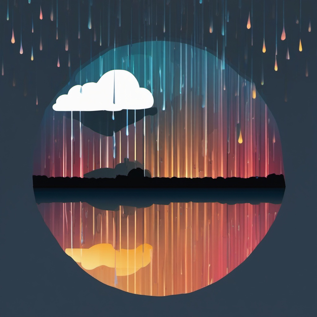 Rainy Day Reflections clipart - Reflecting on a rainy day, ,vector color clipart,minimal