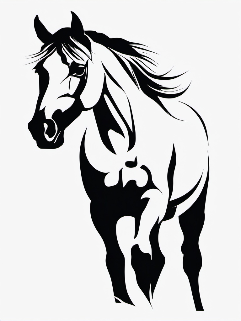 horse silhouette tattoo  simple tattoo,minimalist,white background