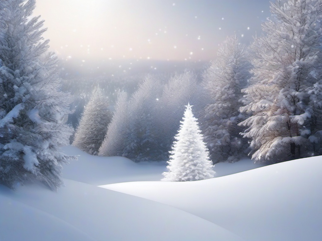 White Christmas Tree Background  