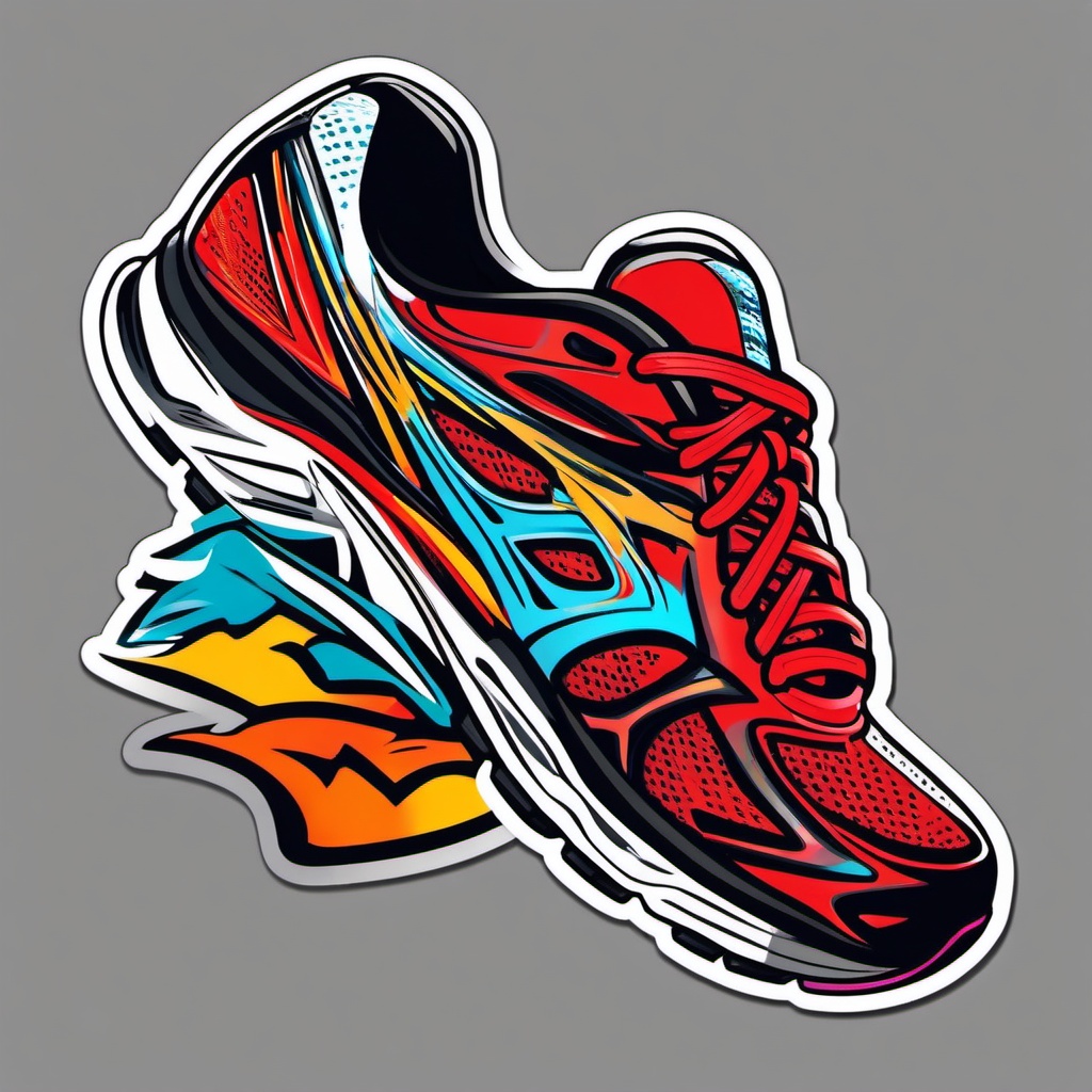 Running Shoes sticker- Marathon Ready Feet, , color sticker vector art