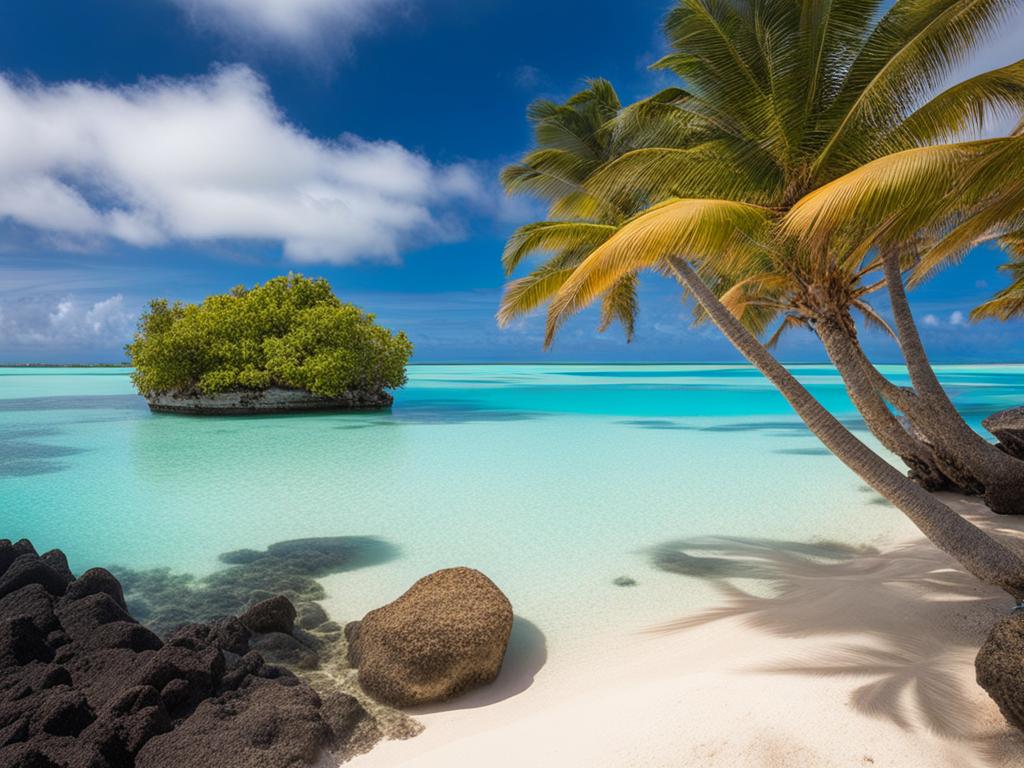 exotic tuamotu archipelago - illustrate the exotic landscapes of the tuamotu archipelago in french polynesia, featuring coral atolls and crystal-clear lagoons. 