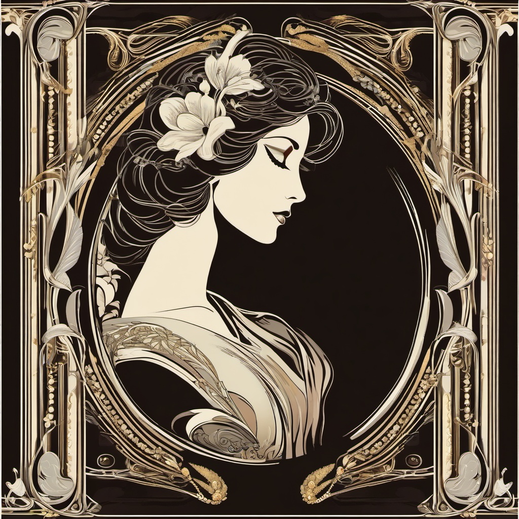 Art Nouveau Elegance , vintage t shirt vector art