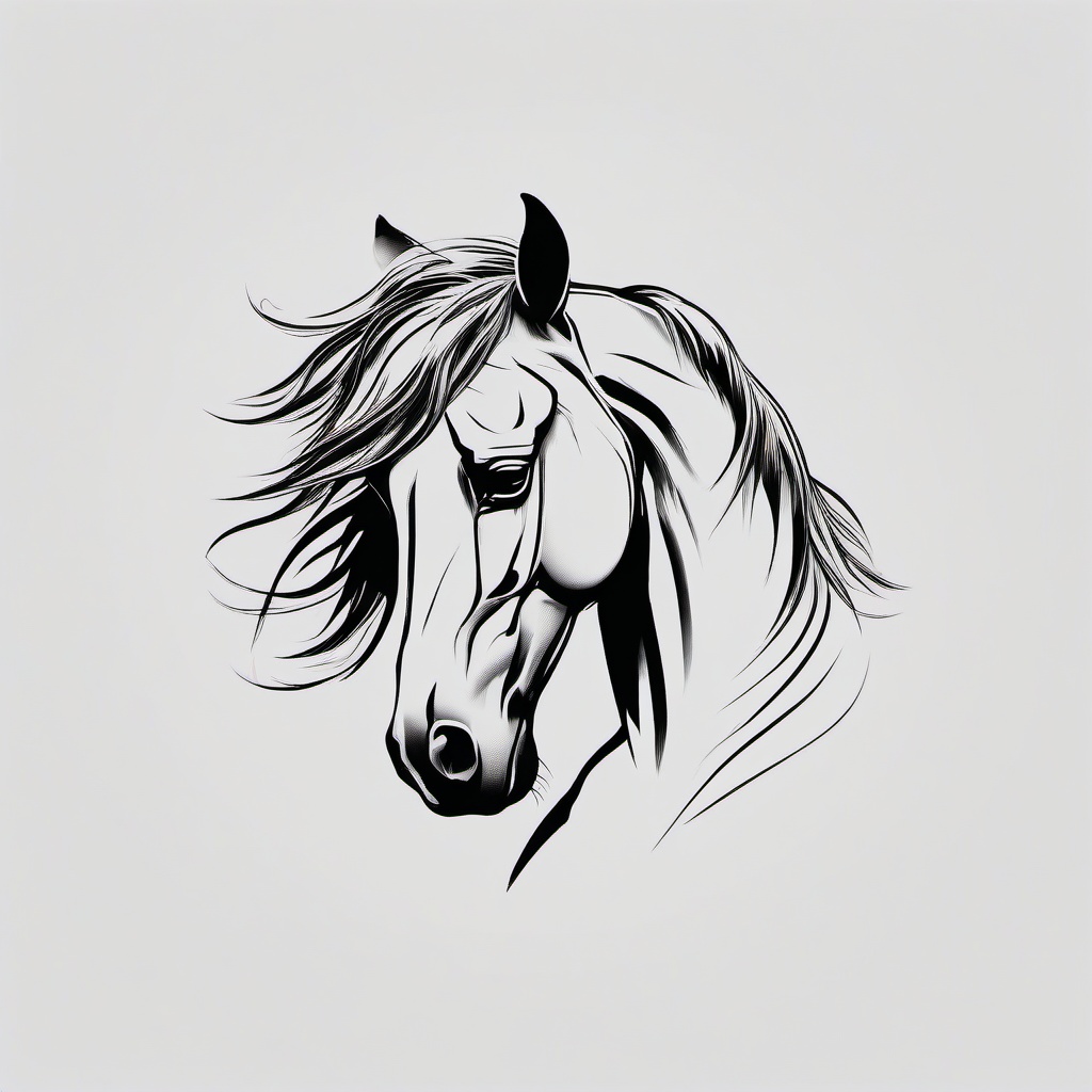 horse remembrance tattoos  simple tattoo,minimalist,white background