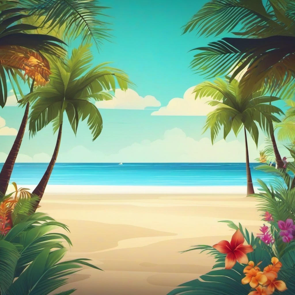 Beach background - animated tropical background  