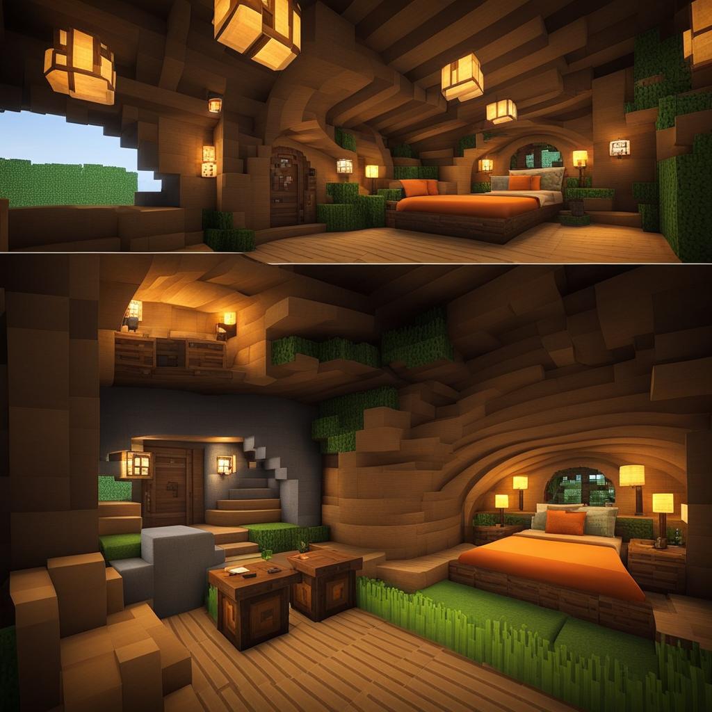 hobbit-inspired underground home with cozy furnishings - minecraft house ideas minecraft block style