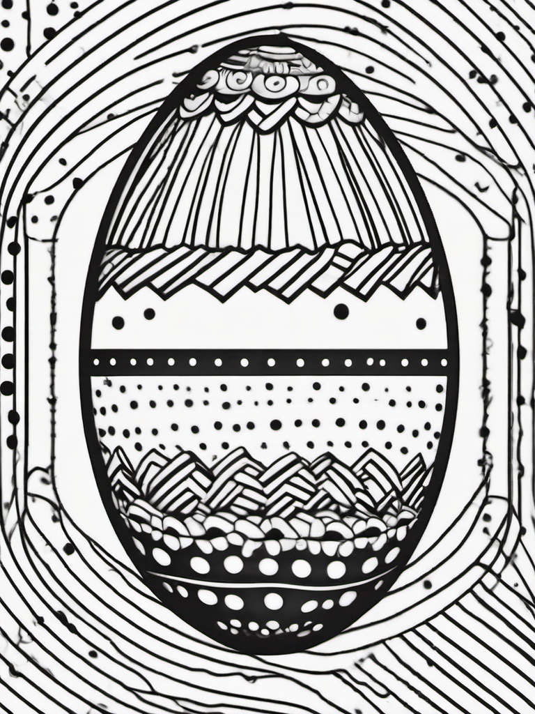 Easter Egg Coloring Pages - Easter egg with playful polka dots  simple coloring pages