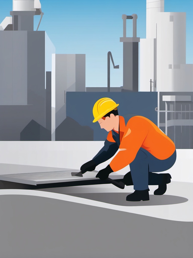 Concrete Finishing clipart - Workers finishing and smoothing concrete., ,vector color clipart,minimal