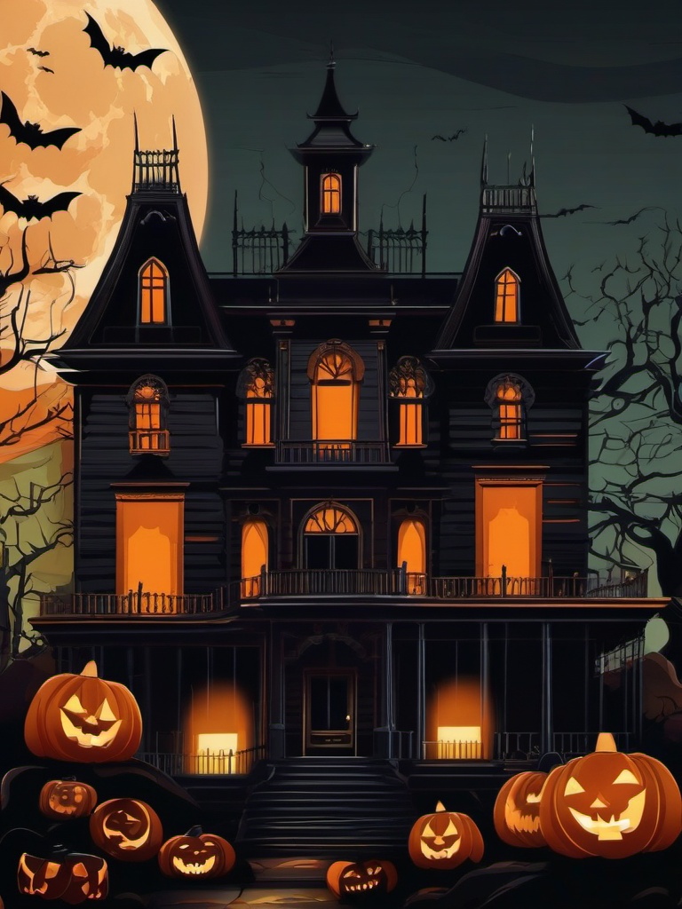 Aesthetic Halloween Wallpaper - Haunted House Chills wallpaper, abstract art style, patterns, intricate