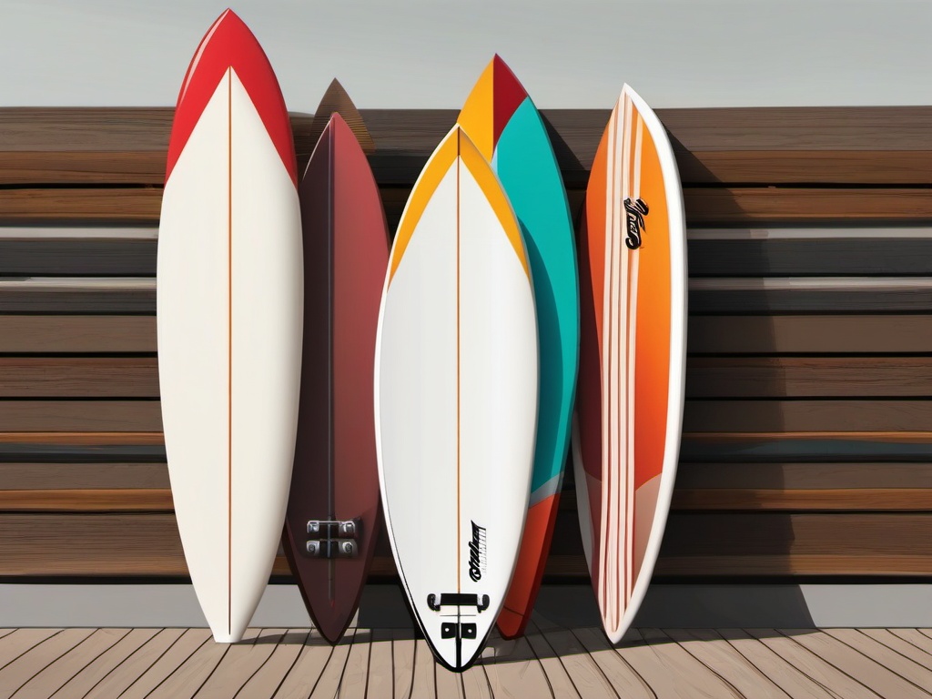 Surfboard Clipart - A surfboard ready for  transport, color vector clipart, minimal style