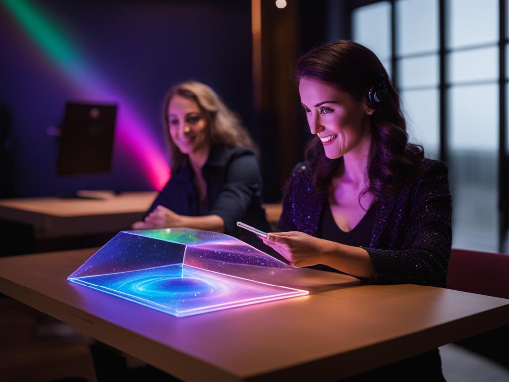 personalized holographic tutors, educating individuals with interactive, lifelike lessons. 